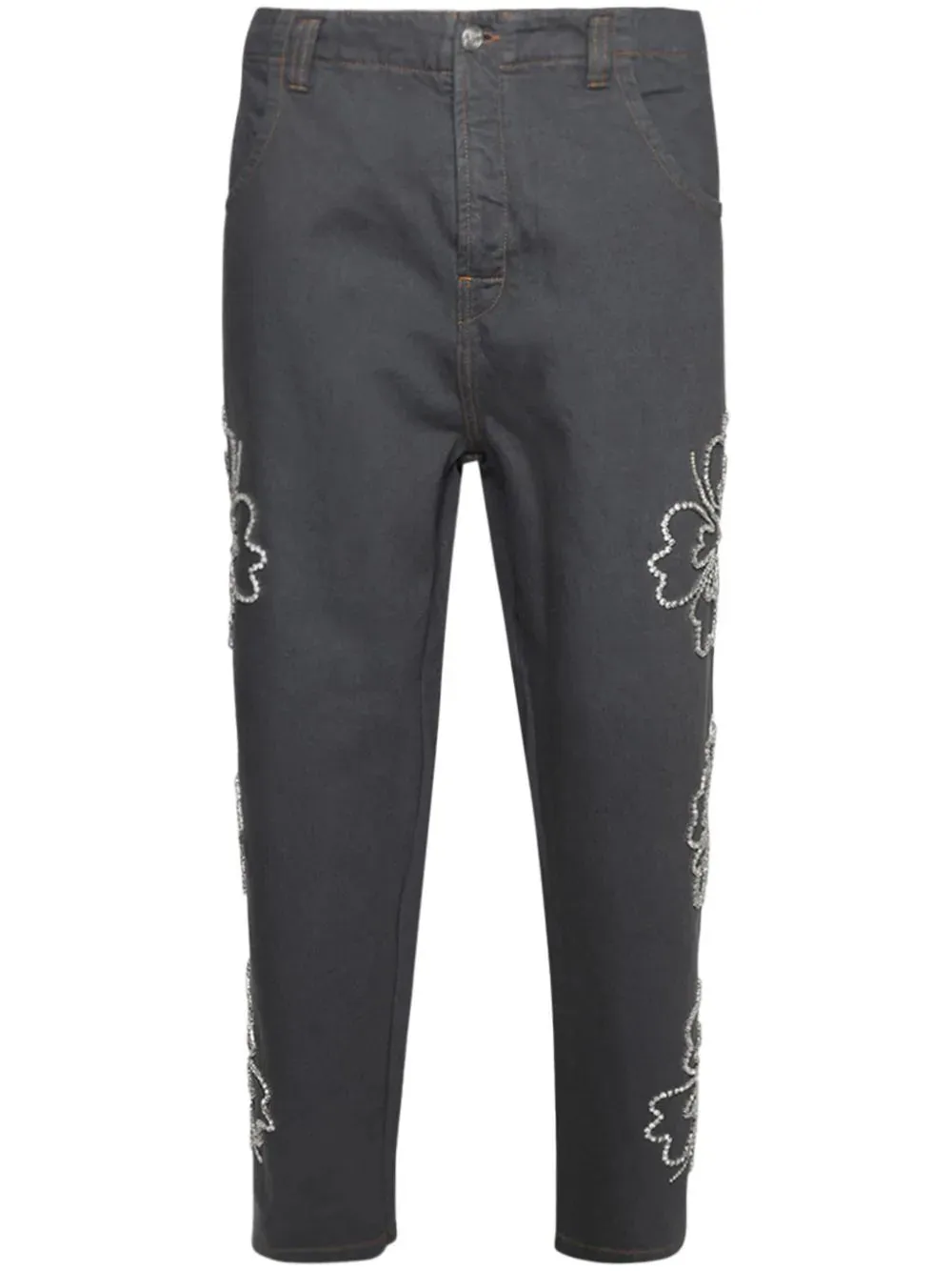 Hibiscus Embroidered Jeans