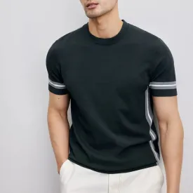 Hnzxzm Fashion Men Versatile Short Sleeve T-shirt Summer Male Clothes Korean Streetwear Casual O-Neck Basic Bottoming Ice Silk Thin Top