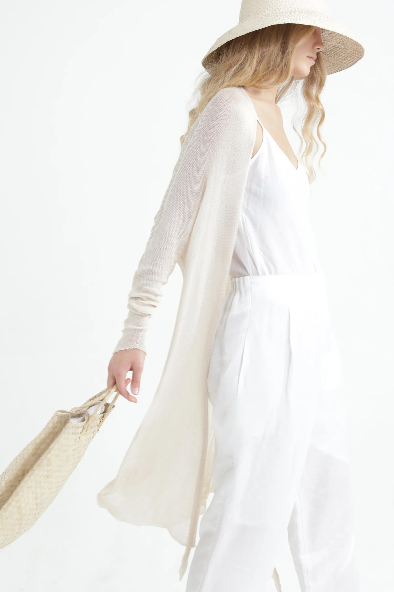 Ivory Long Bamboo Cardigan