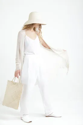 Ivory Long Bamboo Cardigan