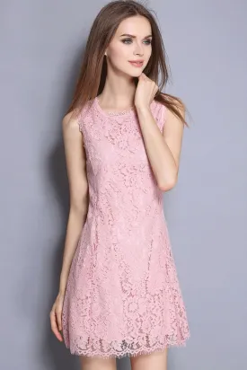 Ketty More Women Sleeveless High End Lace Covered Halter Dress-KMWD434