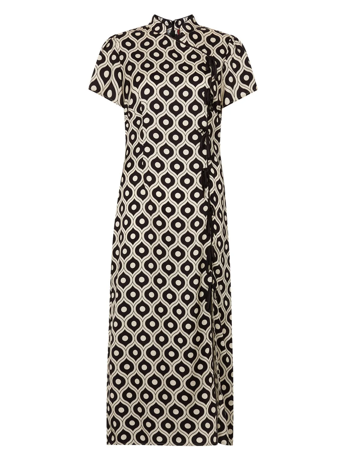 Leia Black Wallpaper Print Midi Dress