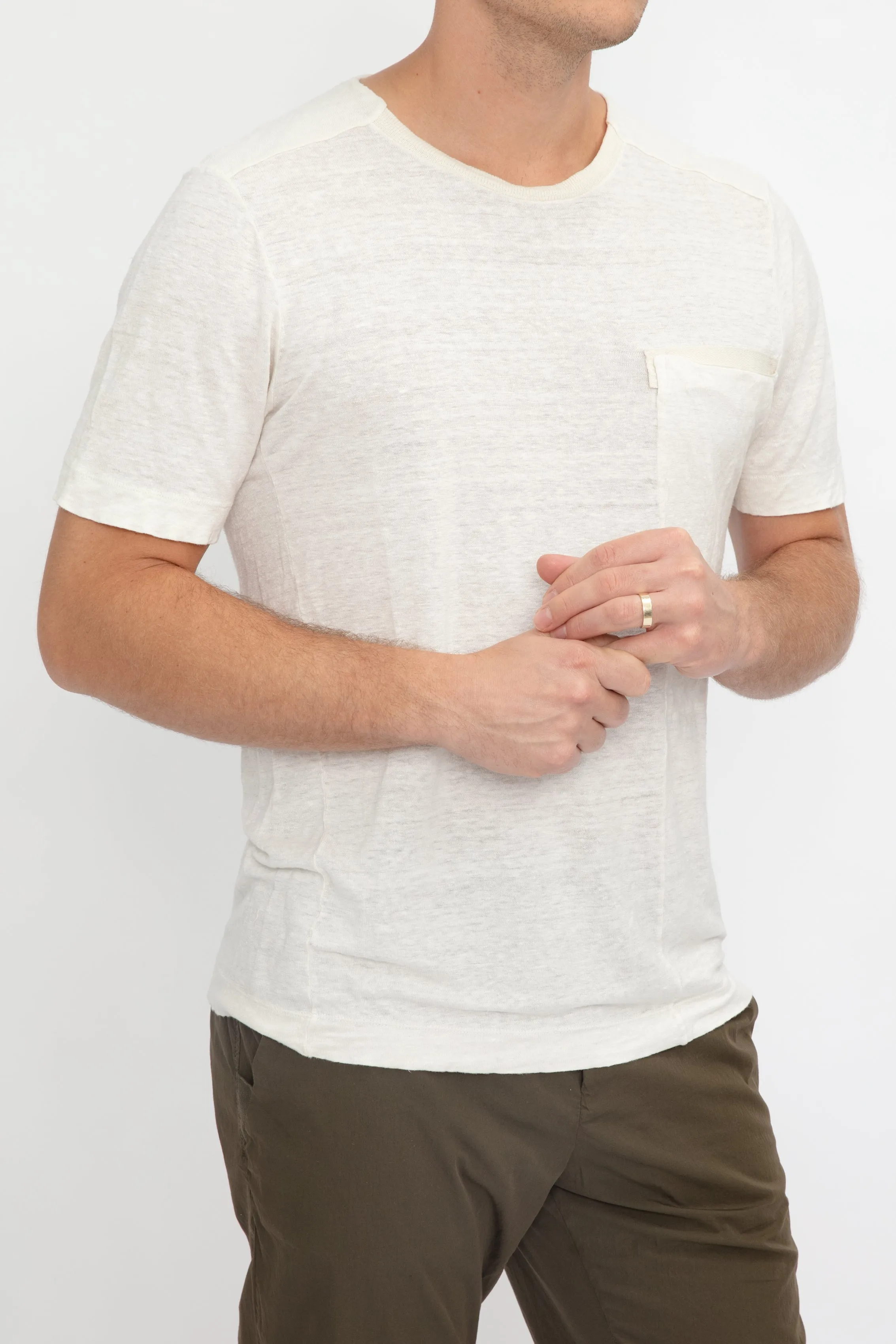 Linen T-Shirt in Ice