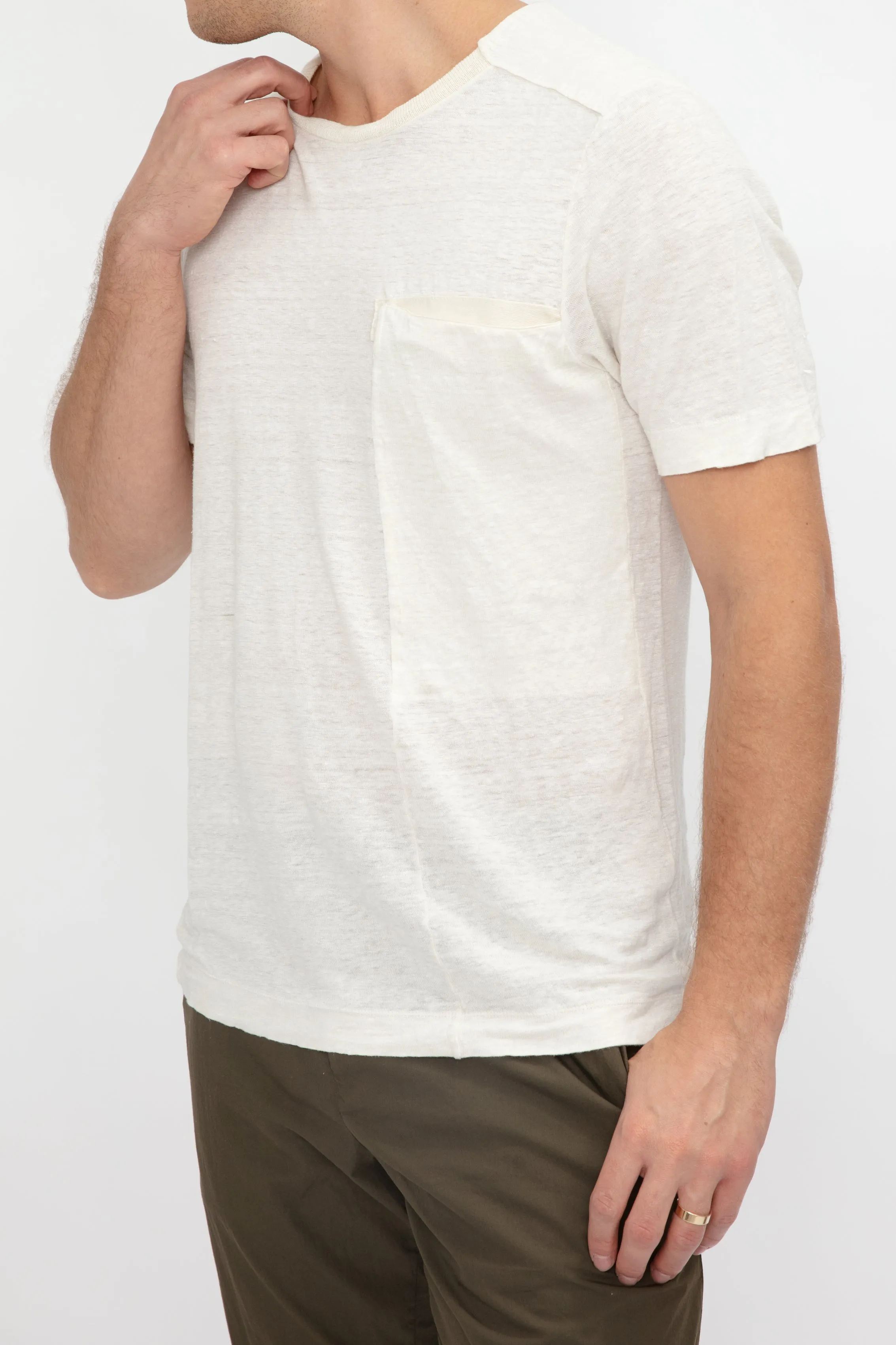 Linen T-Shirt in Ice