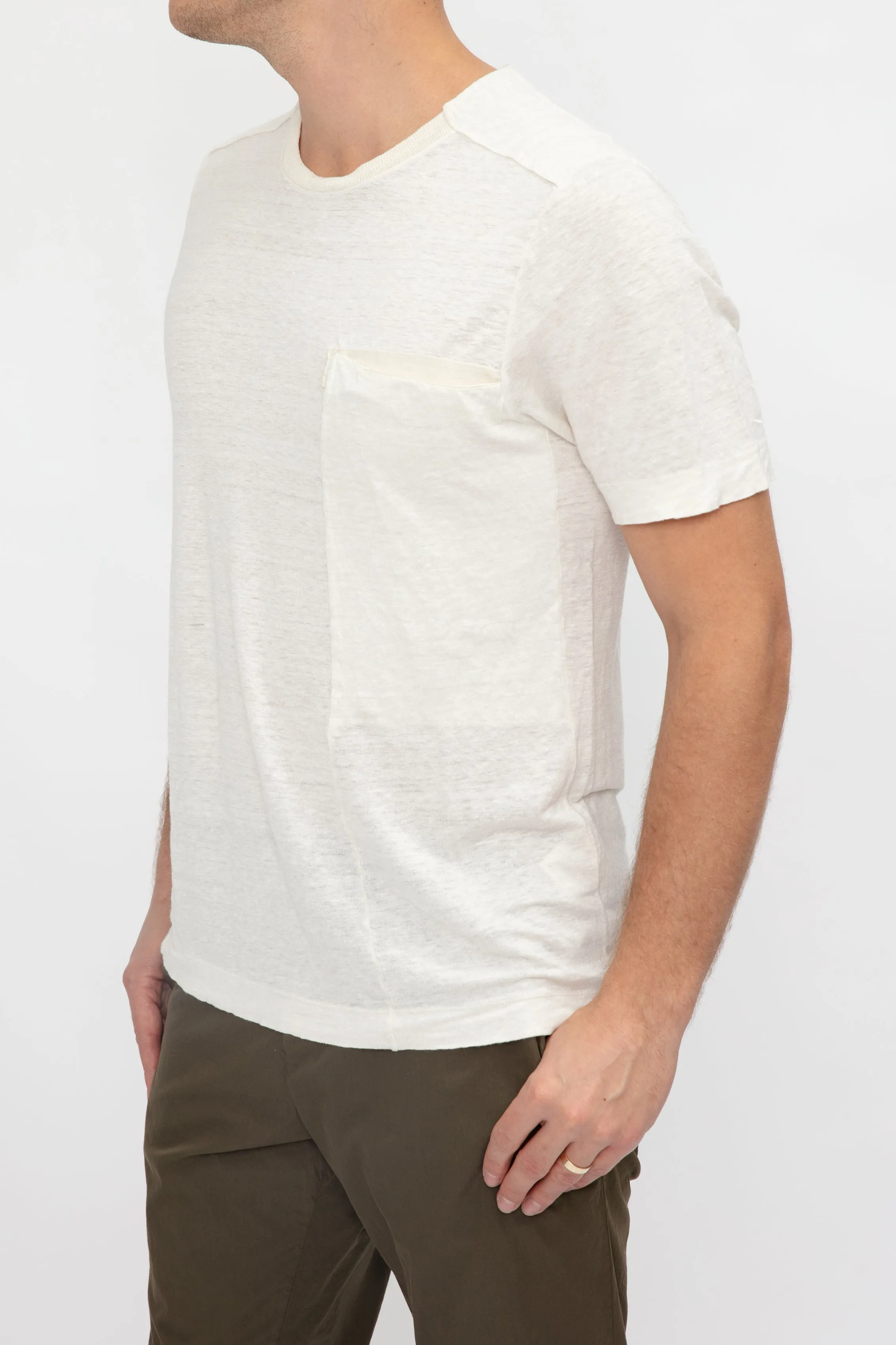 Linen T-Shirt in Ice