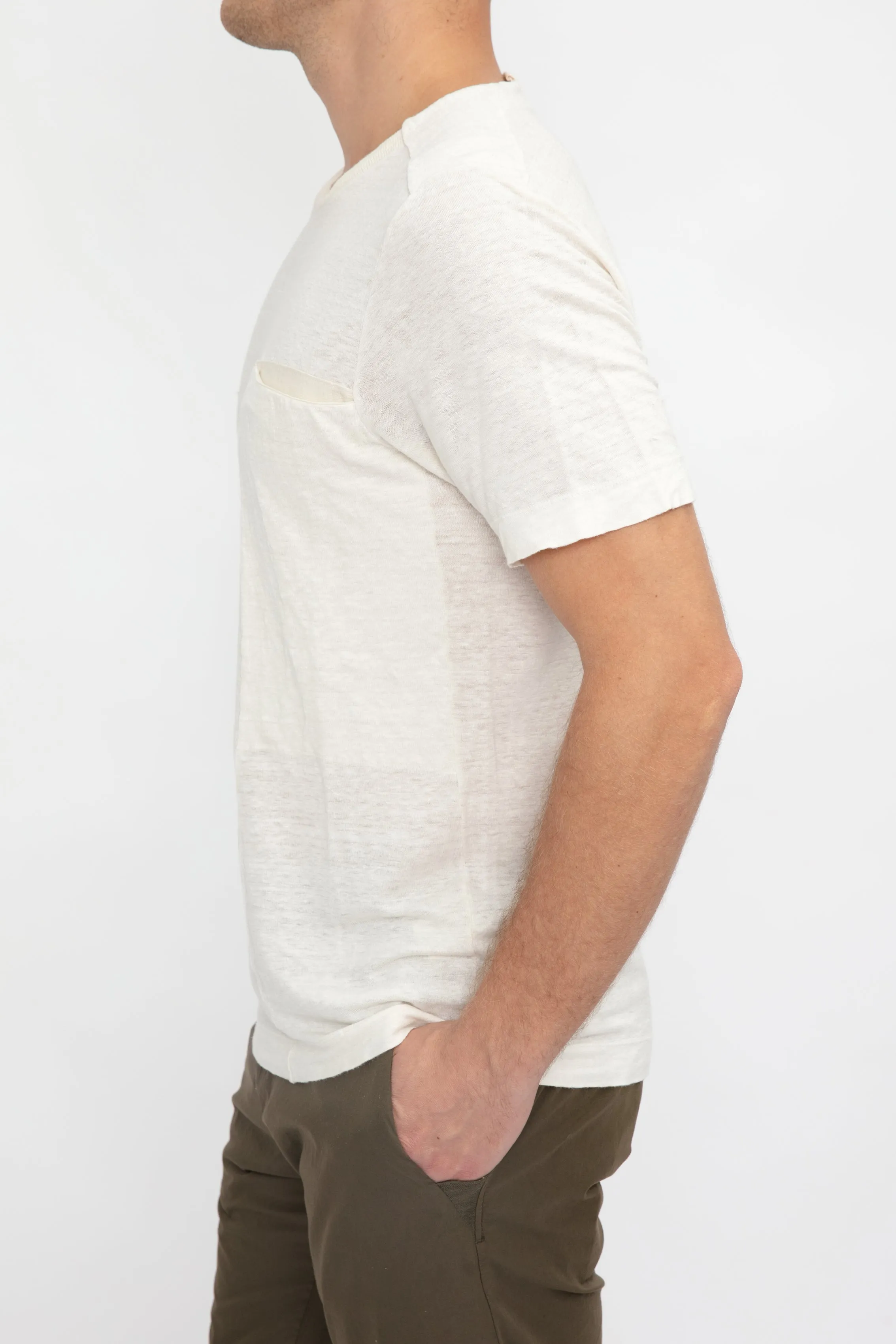 Linen T-Shirt in Ice