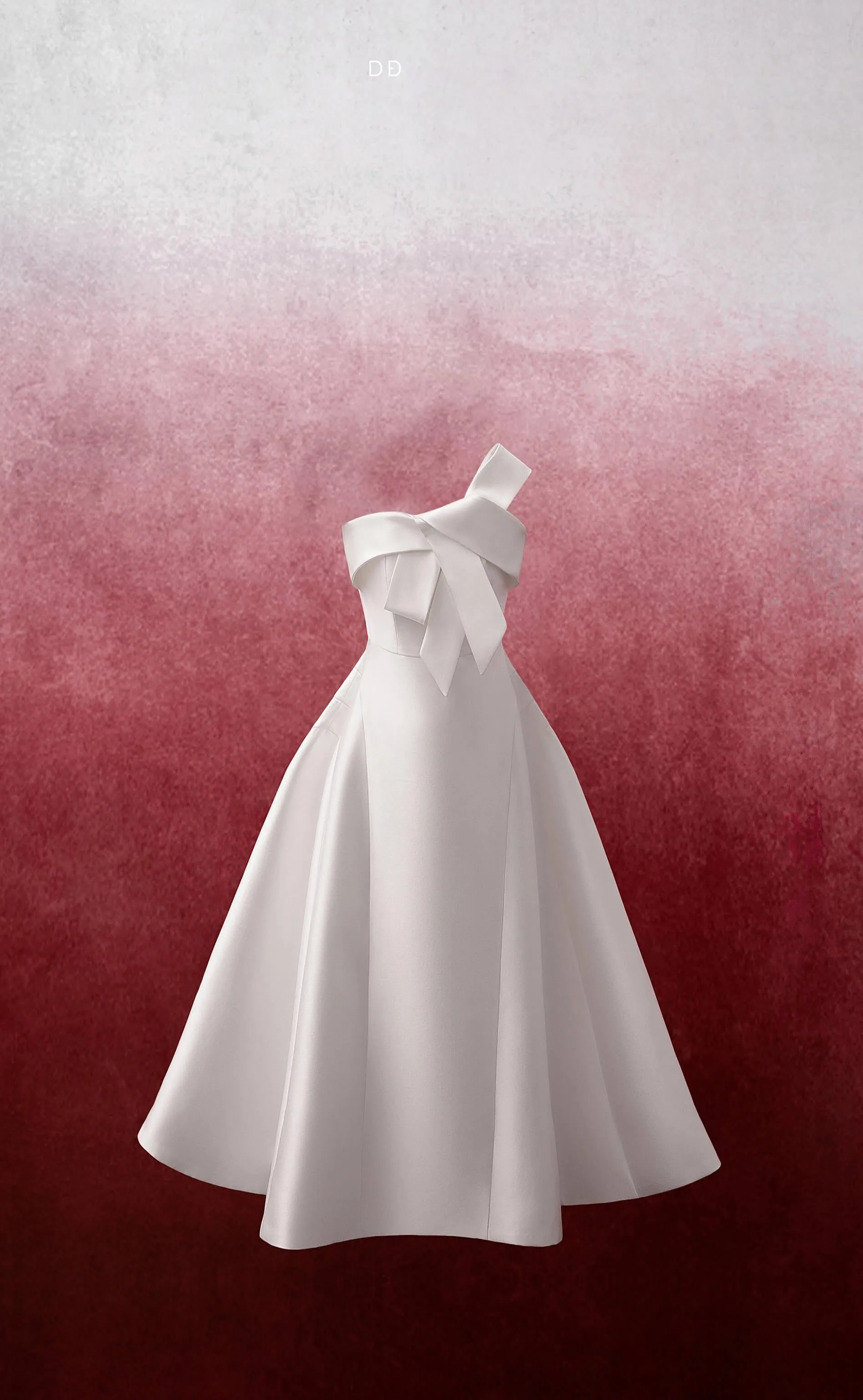 Lona Strapless Draped Trerena Taffeta Midi Dress