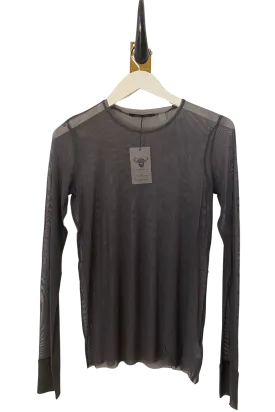 Long Sleeve Silk Tulle T in Uniform