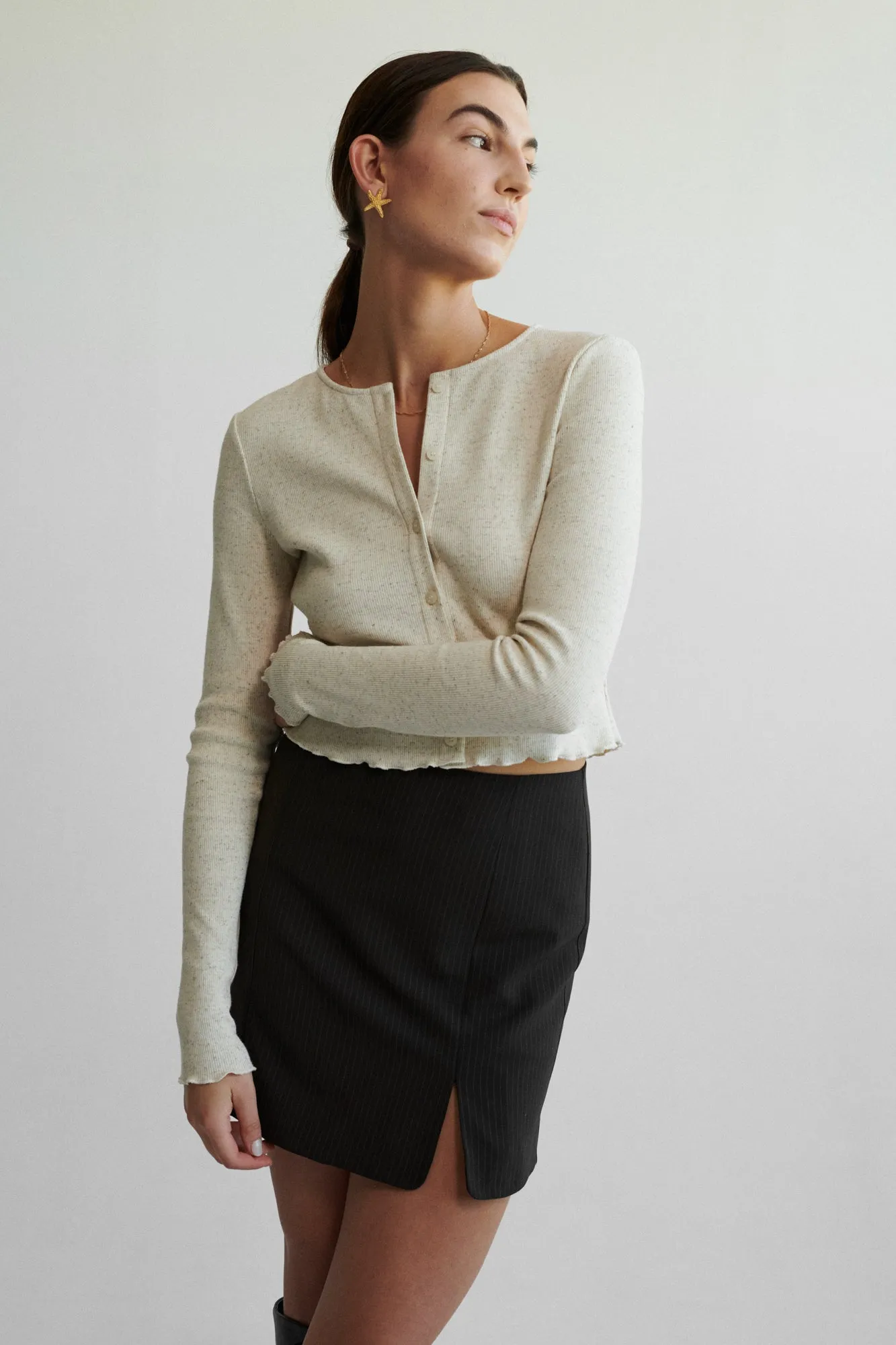 Longsleeve in organic cotton with hemp / 14 / 21 / unbleached