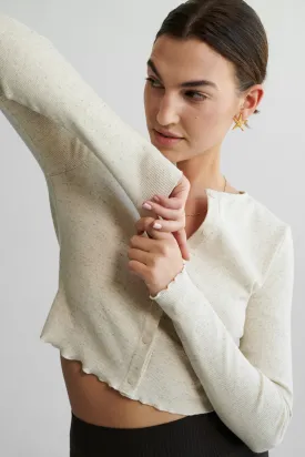 Longsleeve in organic cotton with hemp / 14 / 21 / unbleached