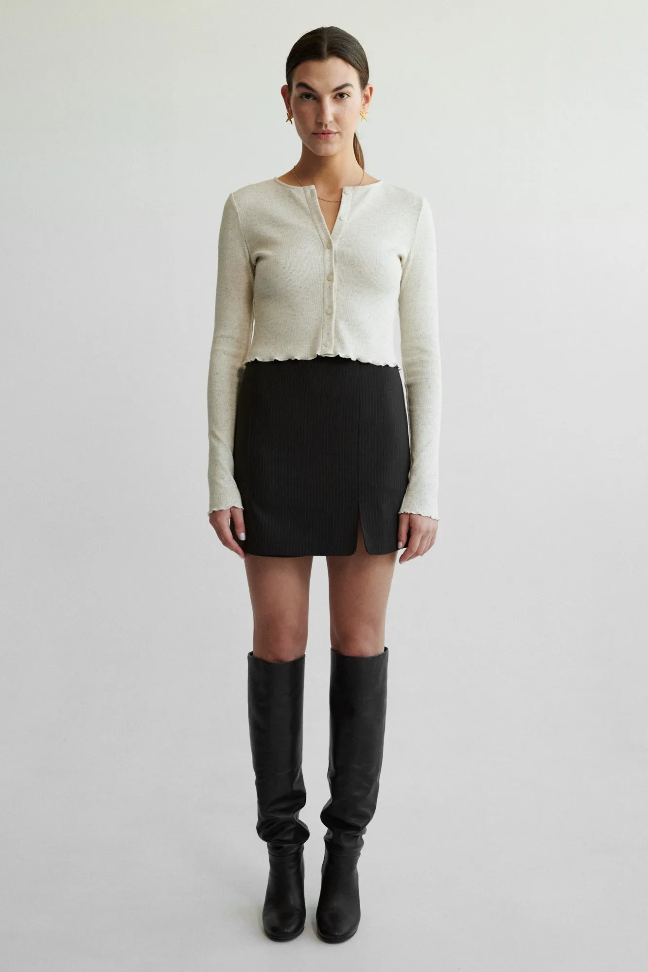 Longsleeve in organic cotton with hemp / 14 / 21 / unbleached