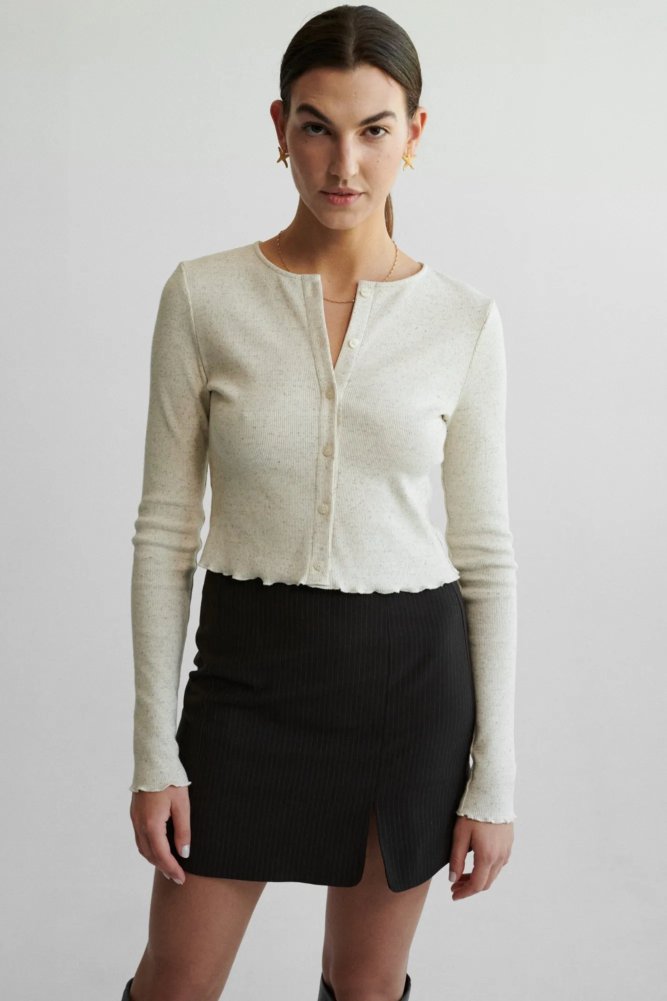 Longsleeve in organic cotton with hemp / 14 / 21 / unbleached