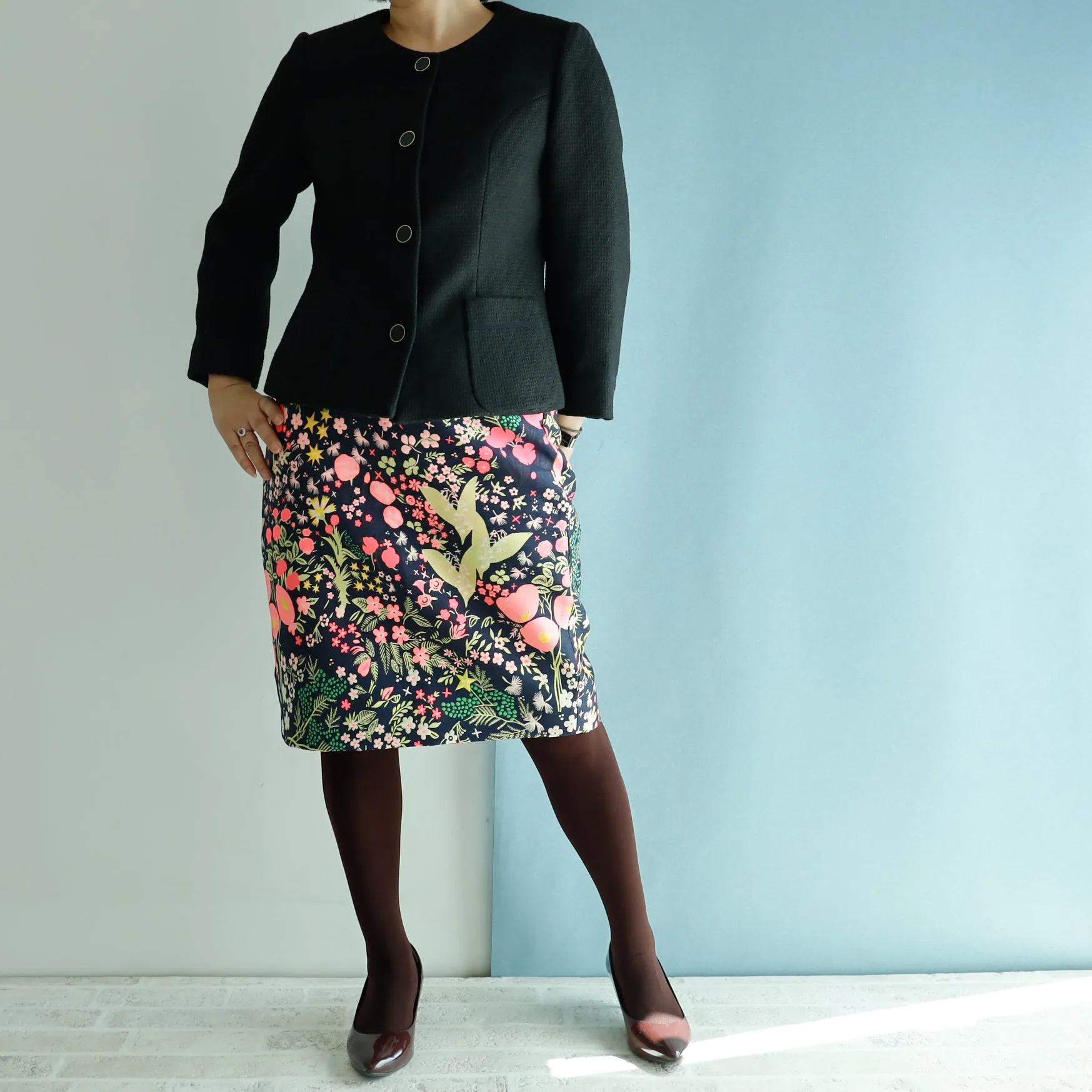 <RS19S30A> CRAZY WOVEN TEXTILE  tight skirt