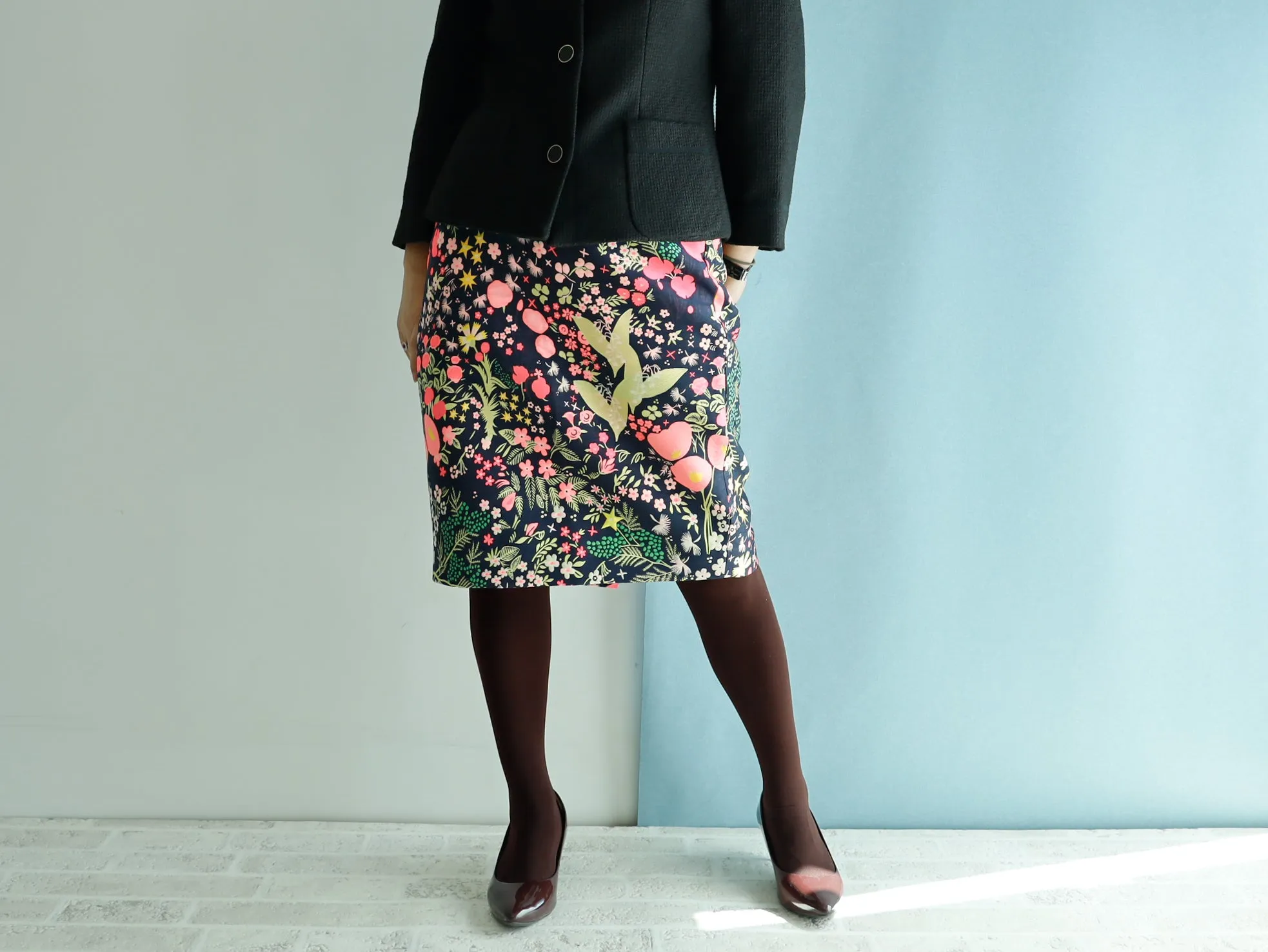 <RS19S30A> CRAZY WOVEN TEXTILE  tight skirt