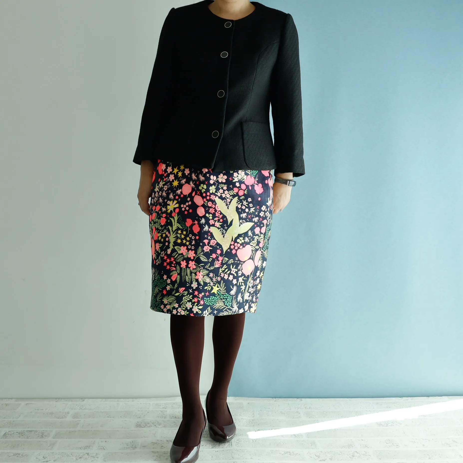 <RS19S30A> CRAZY WOVEN TEXTILE  tight skirt