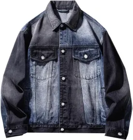 Men's casual denim jacket American Retro Autumn Loose Workwear Coat