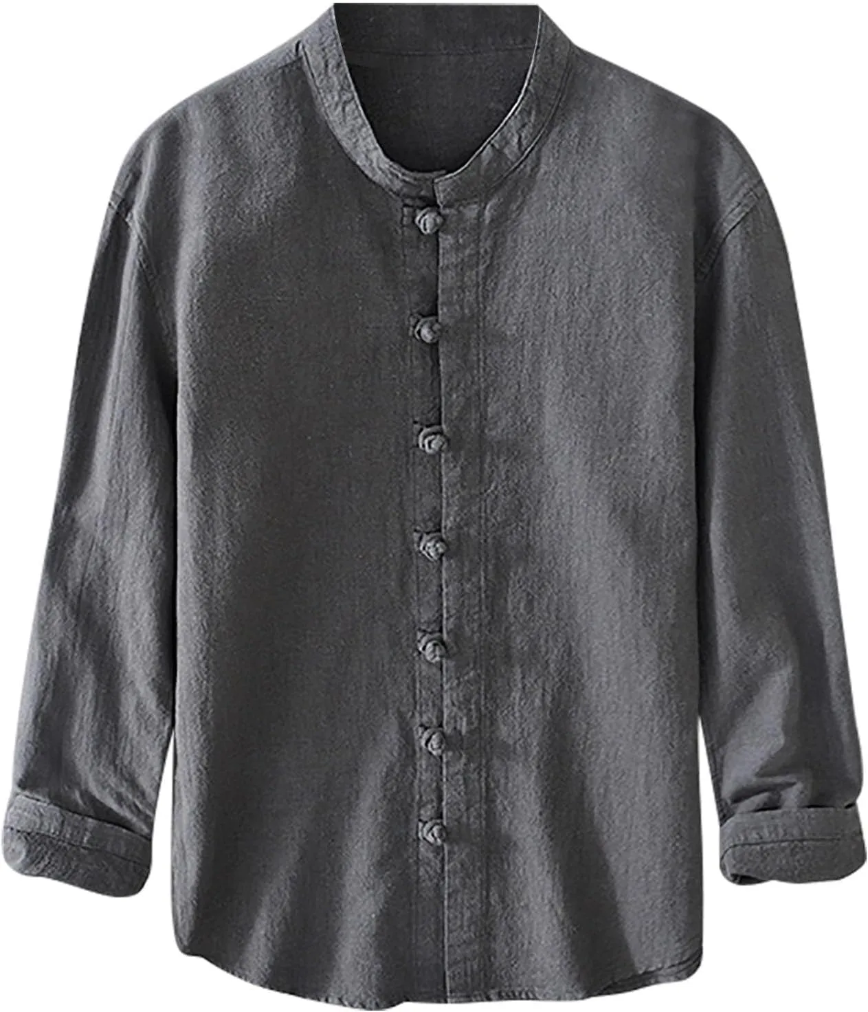 Mens Long Sleeve Linen Shirts Traditional Arts Kung Fu Tai Chi Classic Shirt Blouses Jackets Summer Casual Outfits