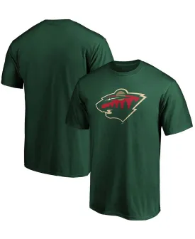 Minnesota Wild Team Primary Fanatics Men's Green Logo T-Shirt, Green