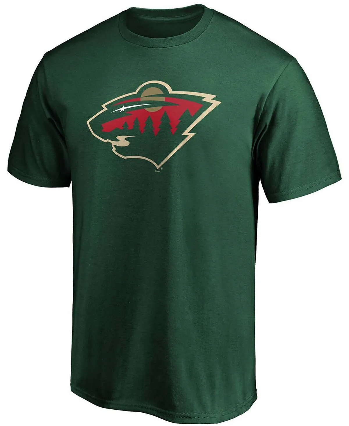 Minnesota Wild Team Primary Fanatics Men's Green Logo T-Shirt, Green