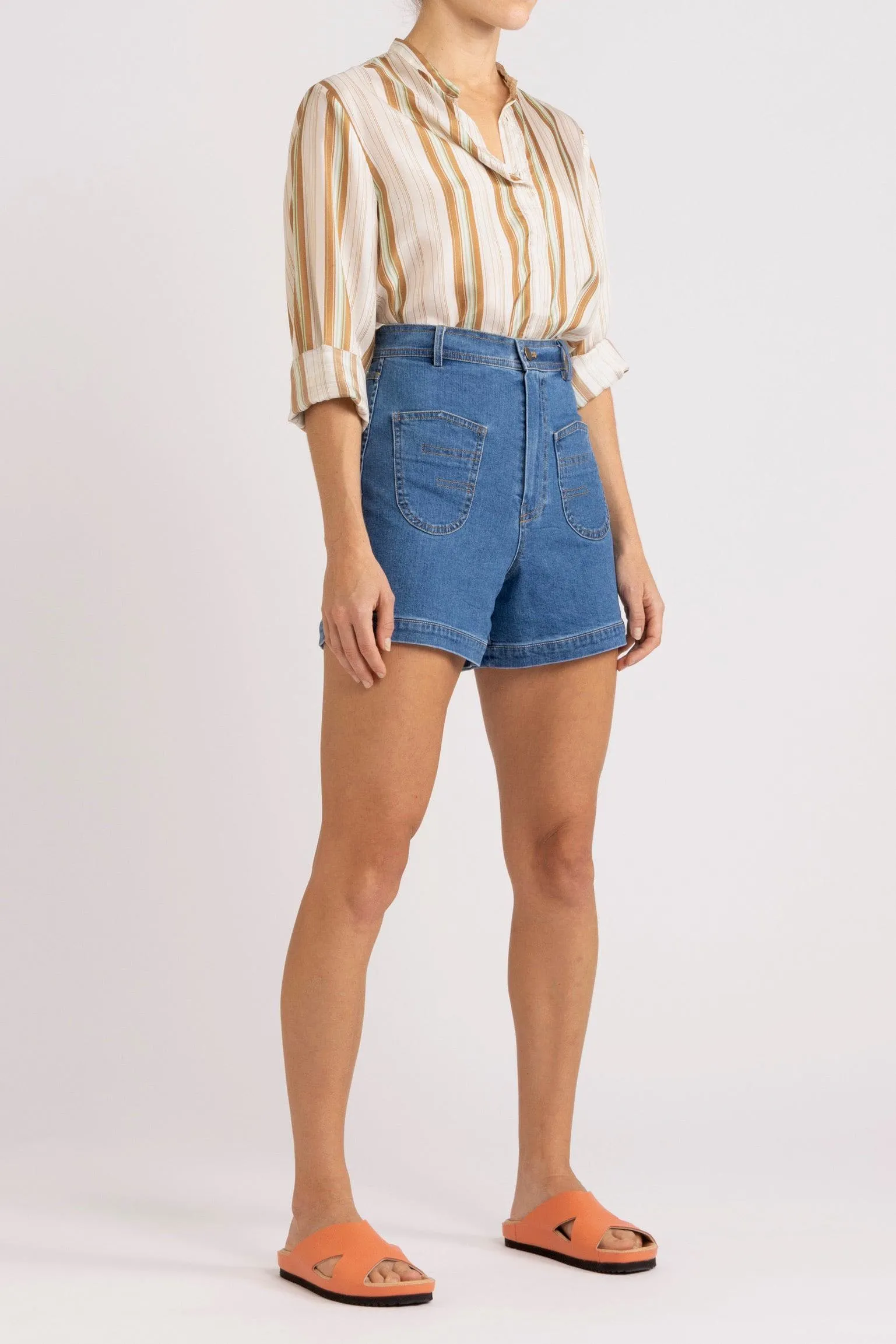 Mira Stripe Silk Shirt