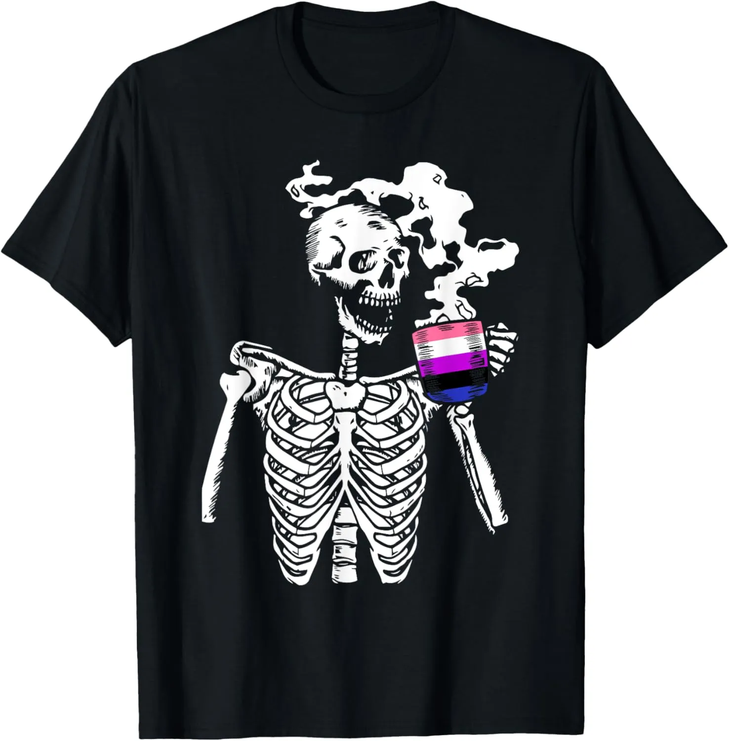 Neutral Skeleton Non Binary Genderless - Pride Gender Fluid T-Shirt