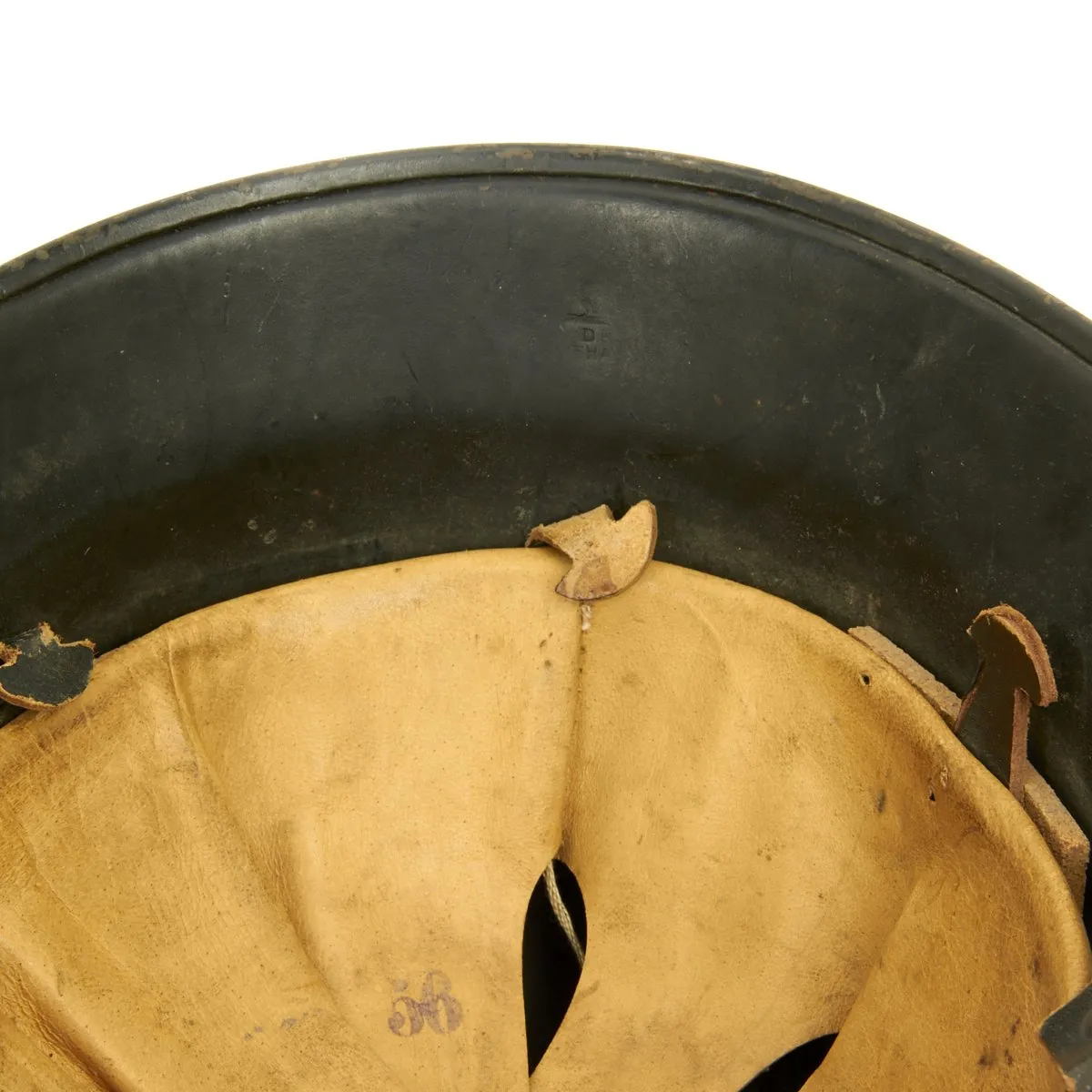 Original German WWII M34 Square Dip NSDAP Civic Police Helmet - Excellent Condition