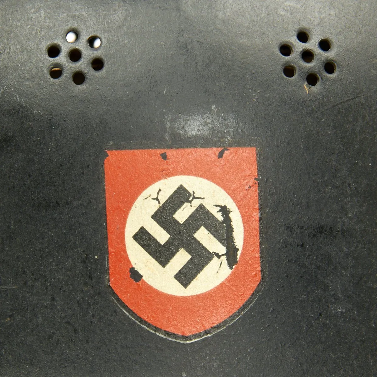 Original German WWII M34 Square Dip NSDAP Civic Police Helmet - Excellent Condition
