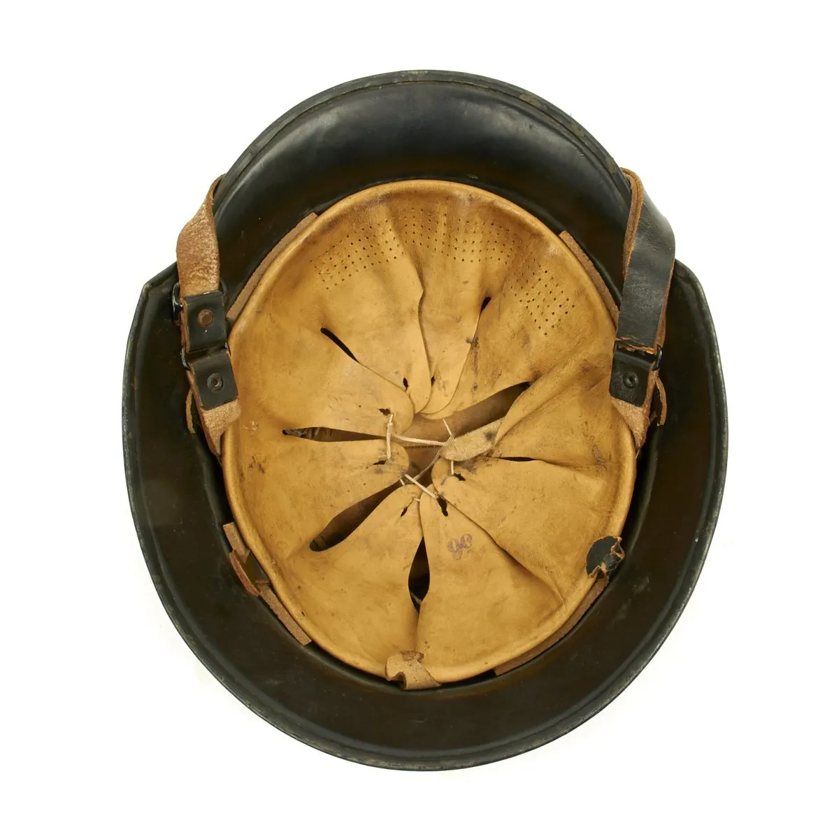 Original German WWII M34 Square Dip NSDAP Civic Police Helmet - Excellent Condition