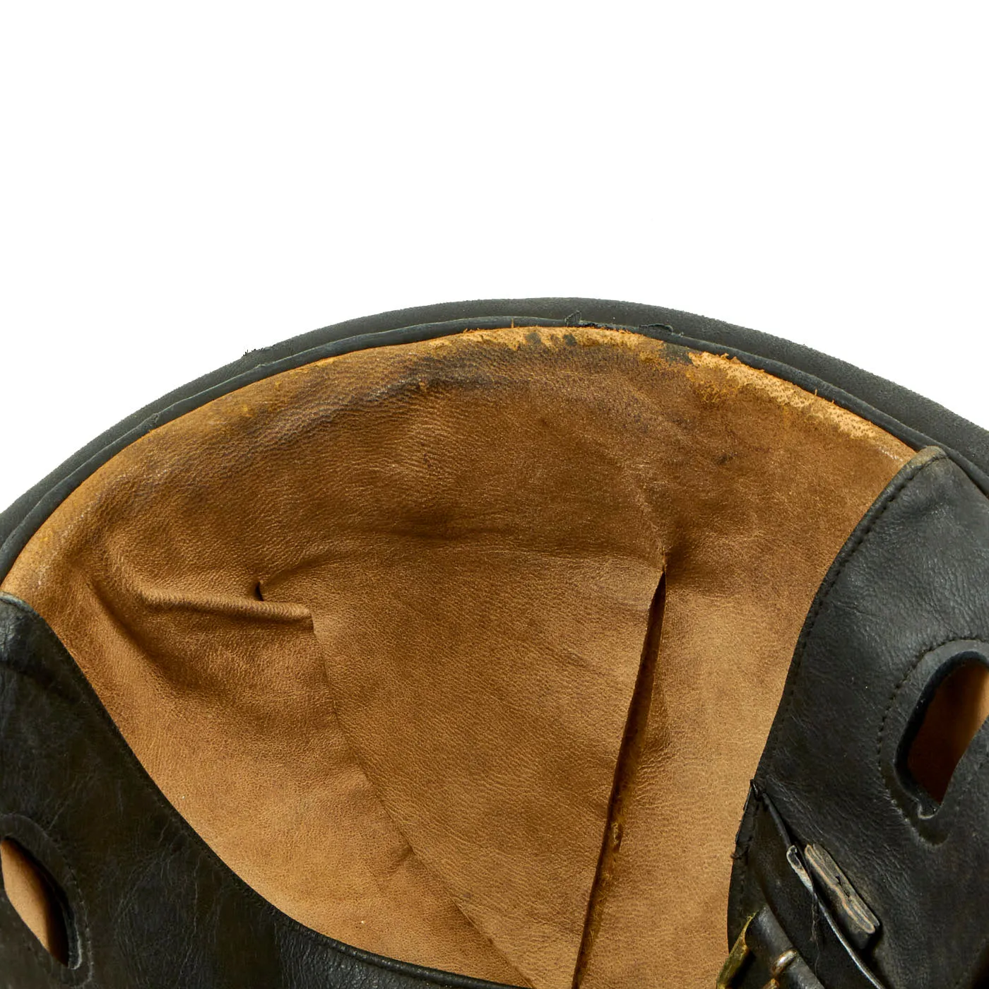 Original Italian WWII Armored Division M35 Tanker Helmet - Complete