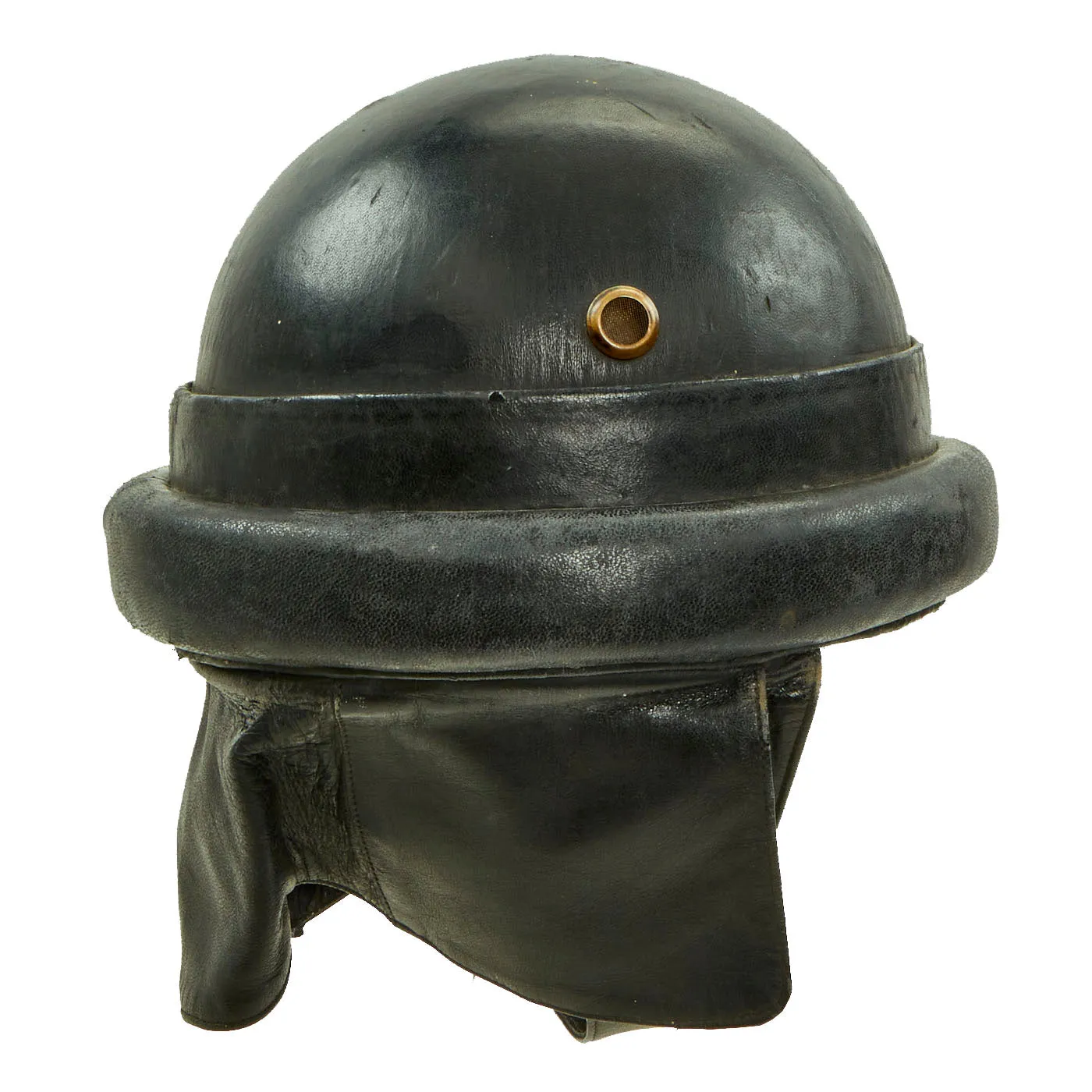 Original Italian WWII Armored Division M35 Tanker Helmet - Complete