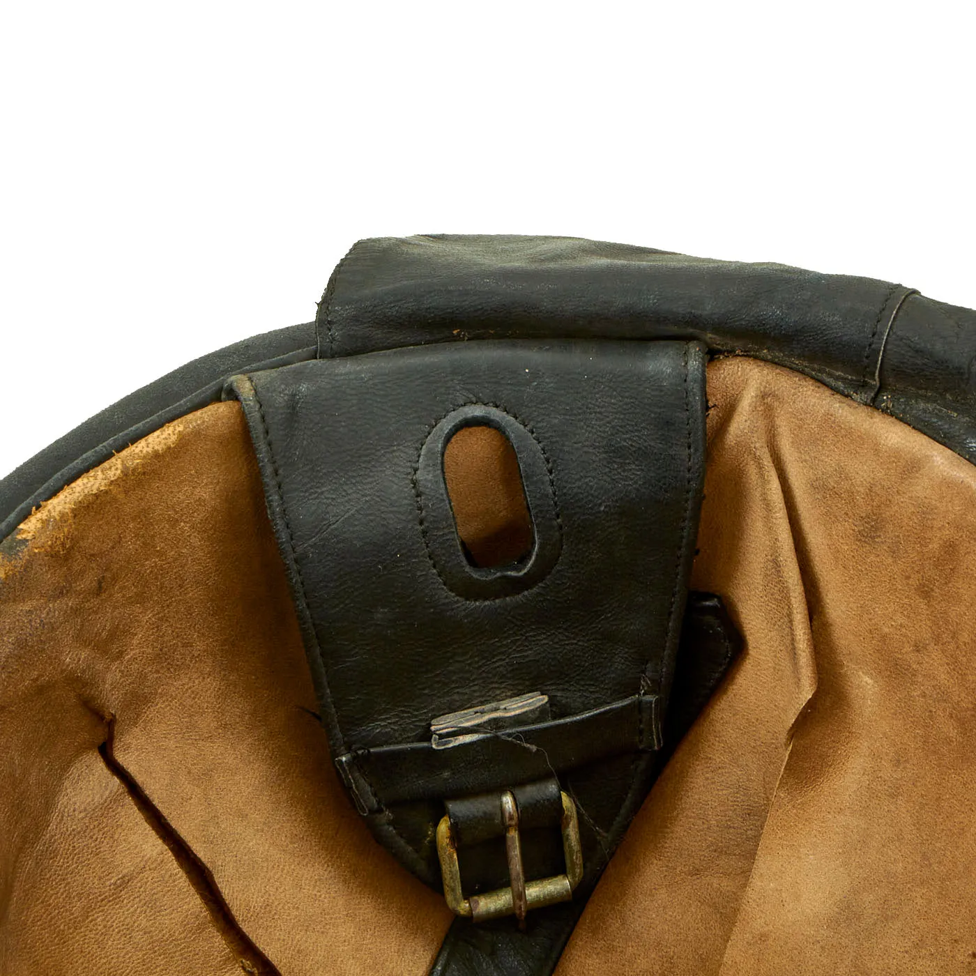 Original Italian WWII Armored Division M35 Tanker Helmet - Complete