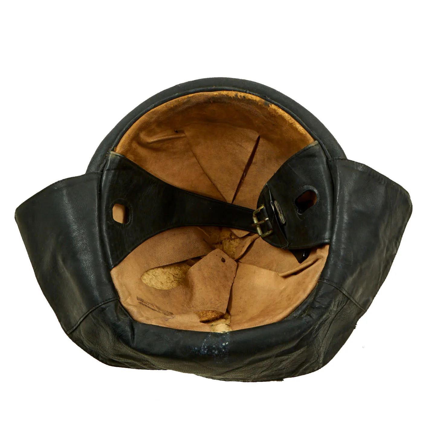 Original Italian WWII Armored Division M35 Tanker Helmet - Complete