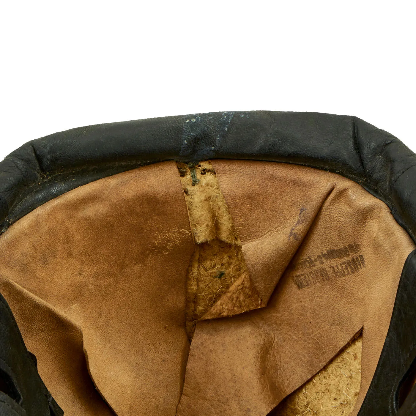 Original Italian WWII Armored Division M35 Tanker Helmet - Complete