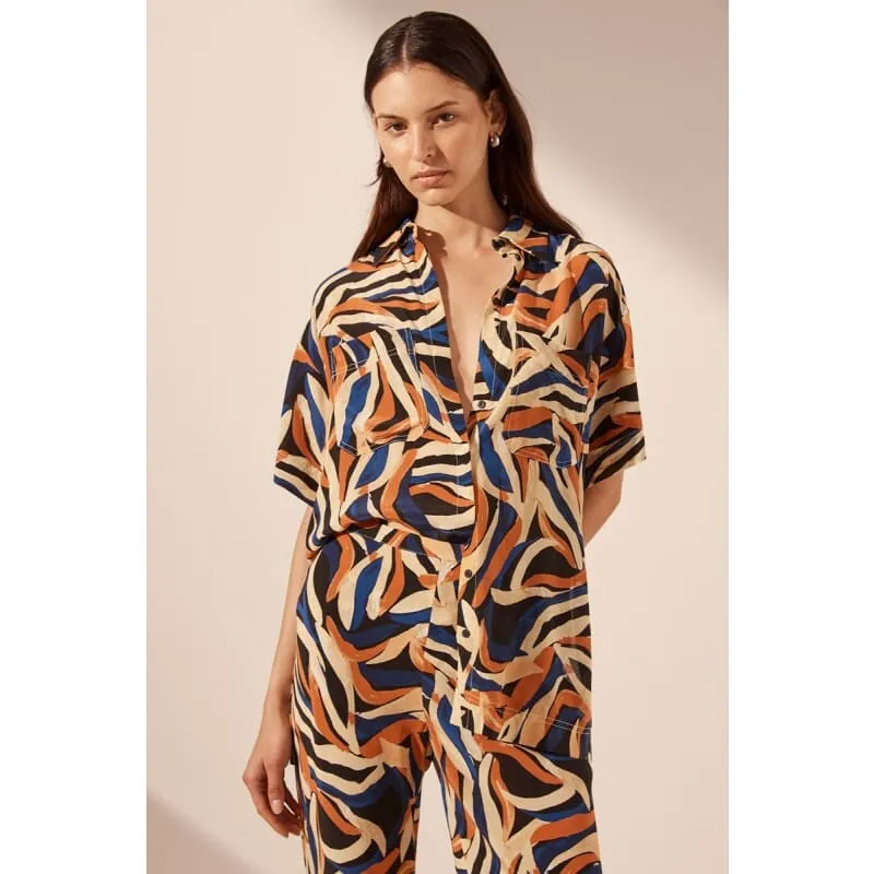 Palma Silk Short Sleeve Relaxed Shirt