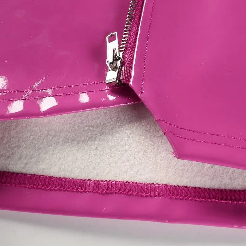 Pink Leather Mini Skirt