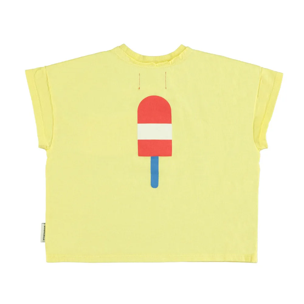 PIUPIUCHICK YELLOW W\ ICE CREAM PRINT T-SHIRT