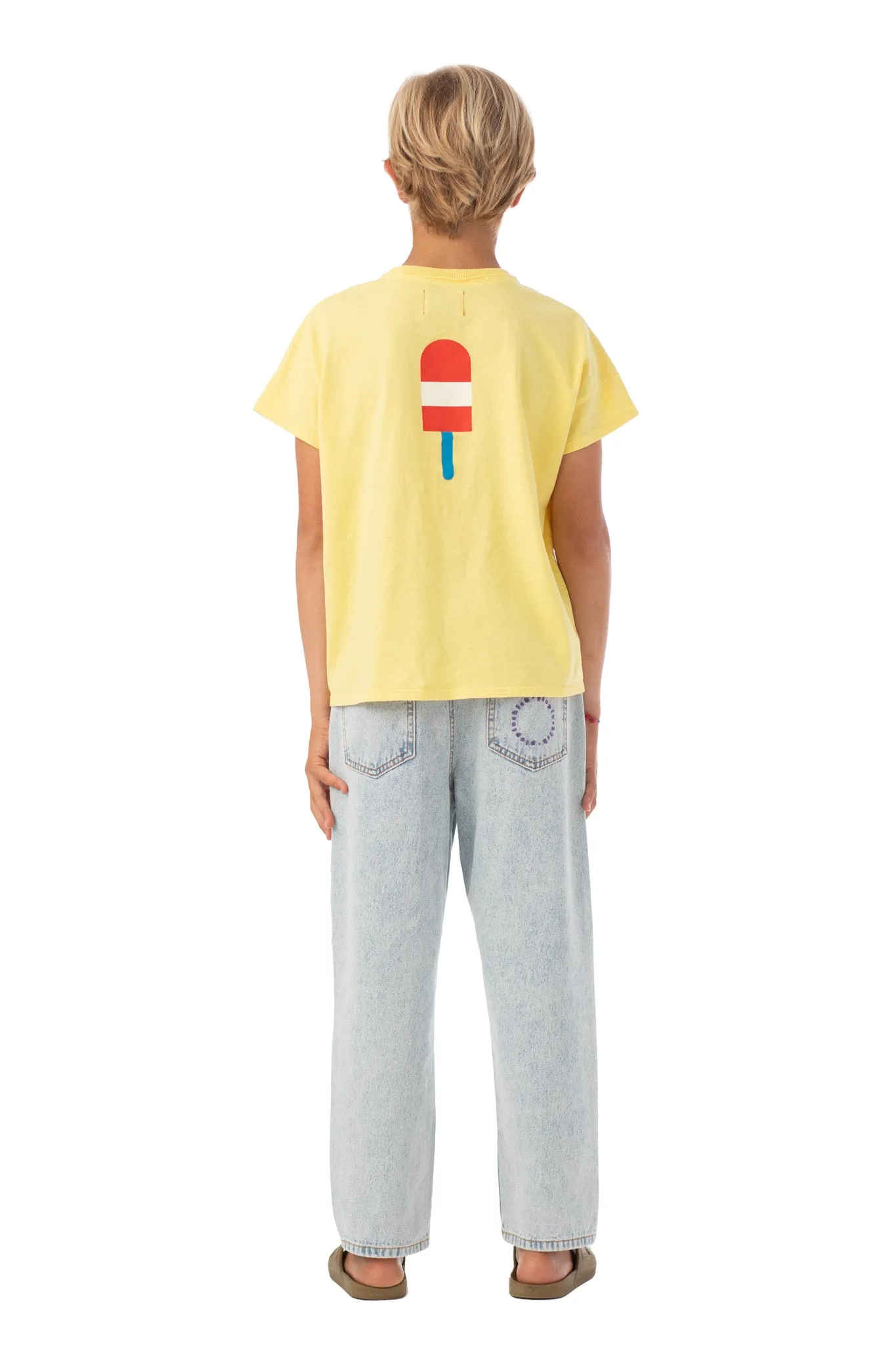 PIUPIUCHICK YELLOW W\ ICE CREAM PRINT T-SHIRT