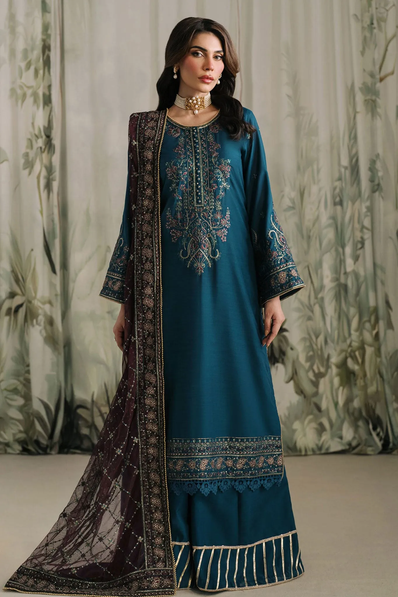 Raw Silk By Zarif Unstitched 3 Piece Luxury Formals Collection'2024-ZRF-RW-03-Reena
