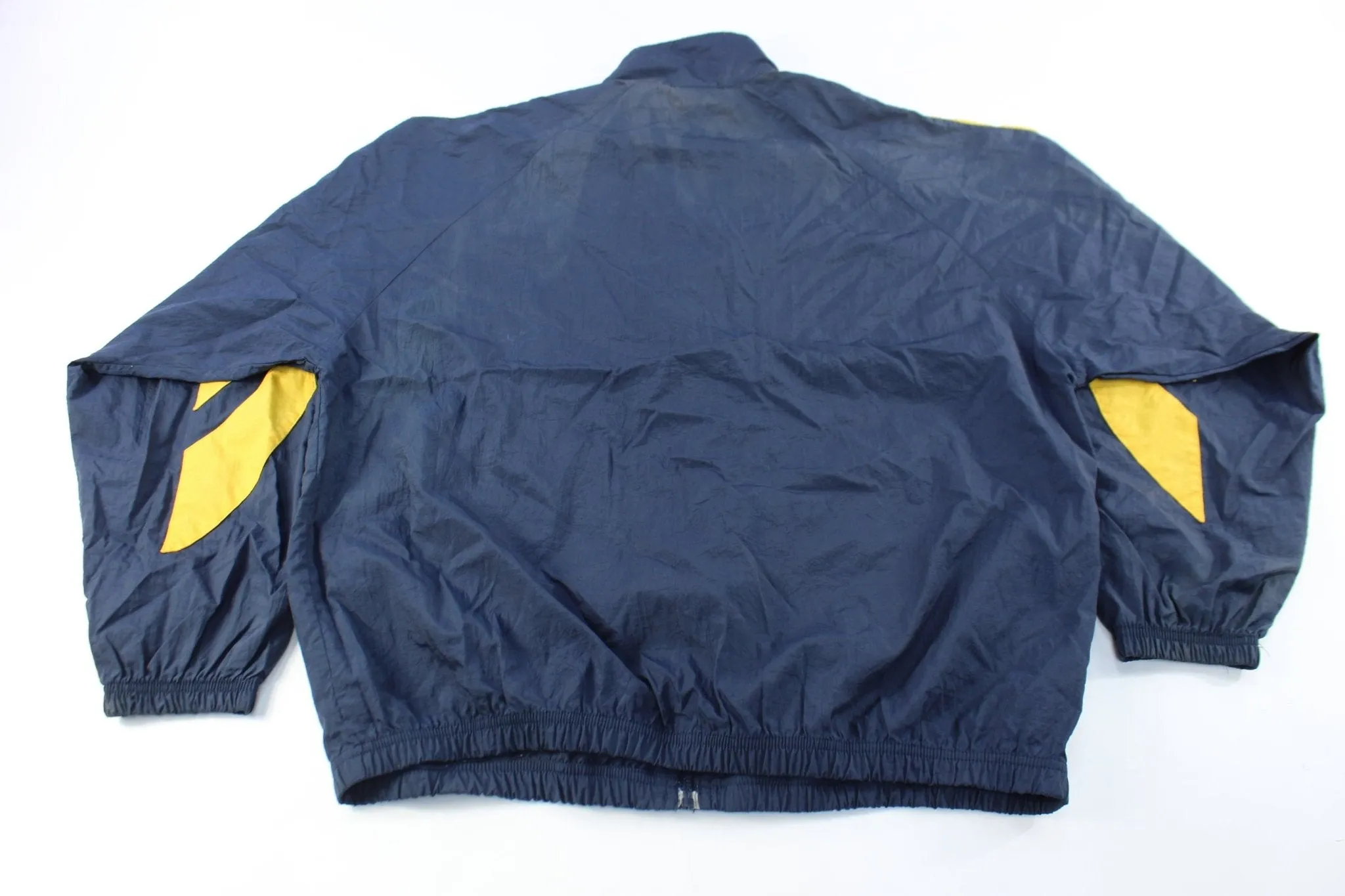 Reebok Embroidered Logo Navy Blue & Yellow Zip Up Jacket