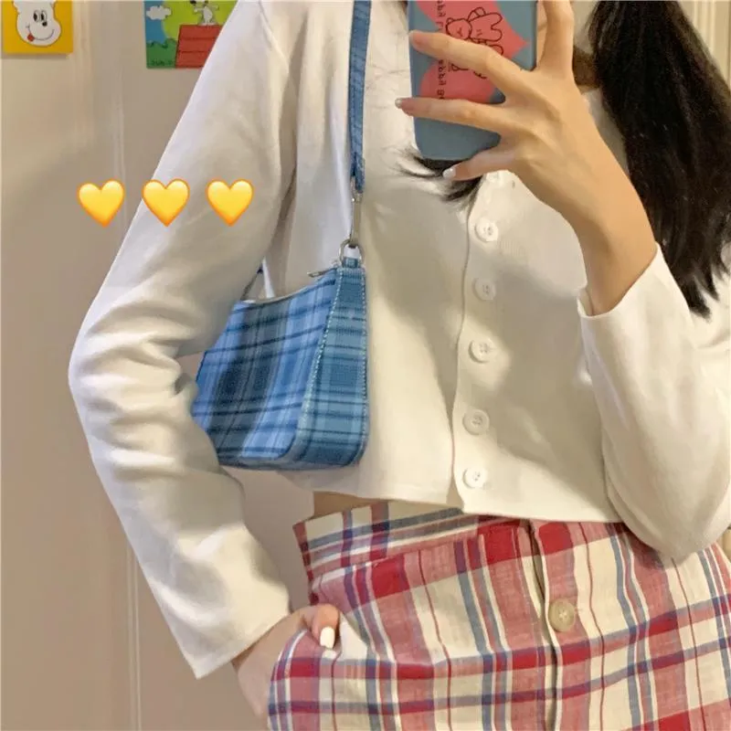 Retro Solid Colors Thin Cropped Cardigan