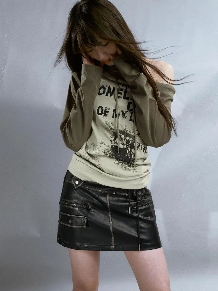 Retro Studded Leather Skirt【s0000003263】