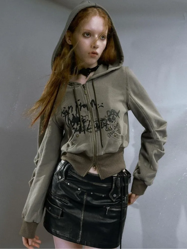 Retro Studded Leather Skirt【s0000003263】