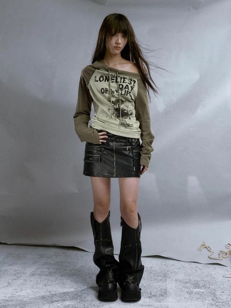 Retro Studded Leather Skirt【s0000003263】