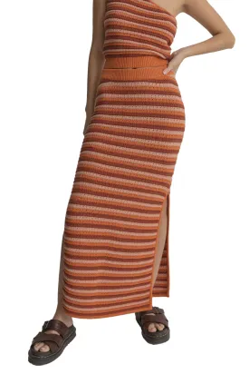 Rhythm Spirit Knit Stripe Midi Skirt