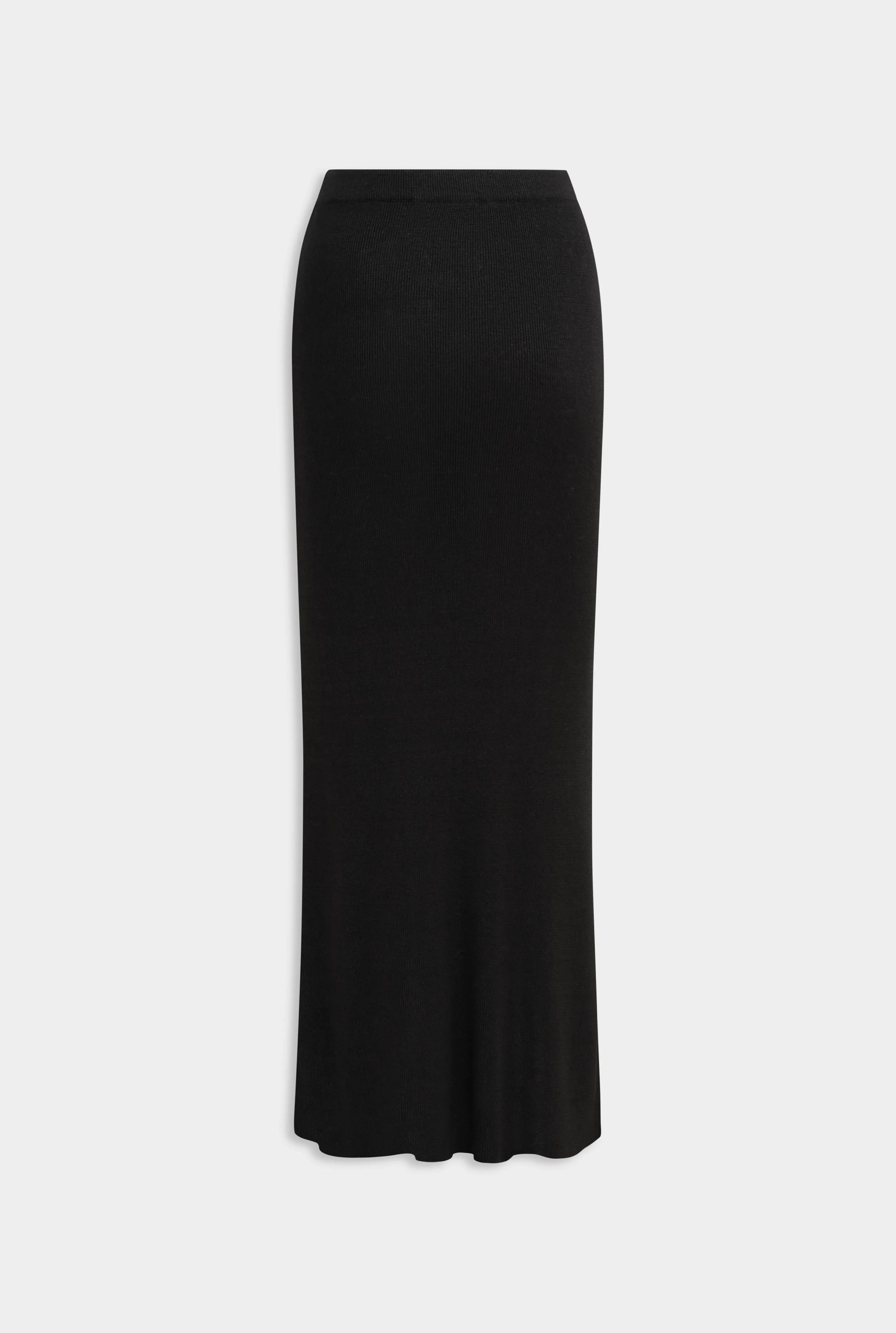 Rib Knitted Skirt - Black