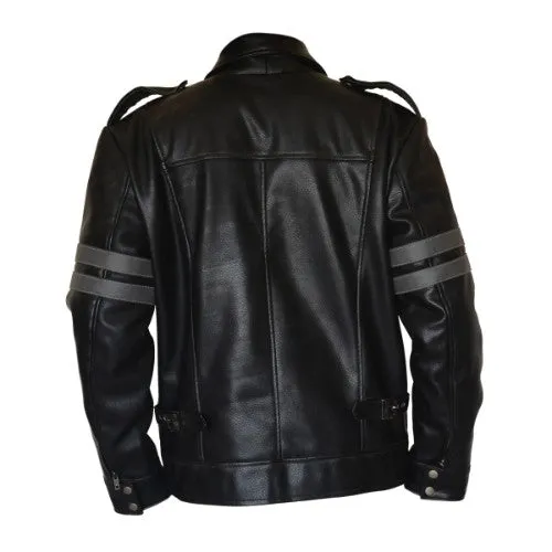 RW Authentic Cowhide Resident Evil 6 Black Genuine Cowhide Leather Jacket Leon Kennedy