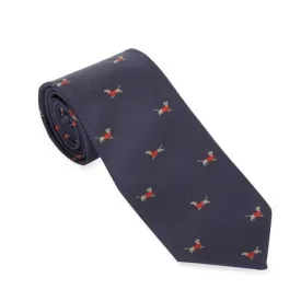 Sausage Dog Embroidered Silk Tie