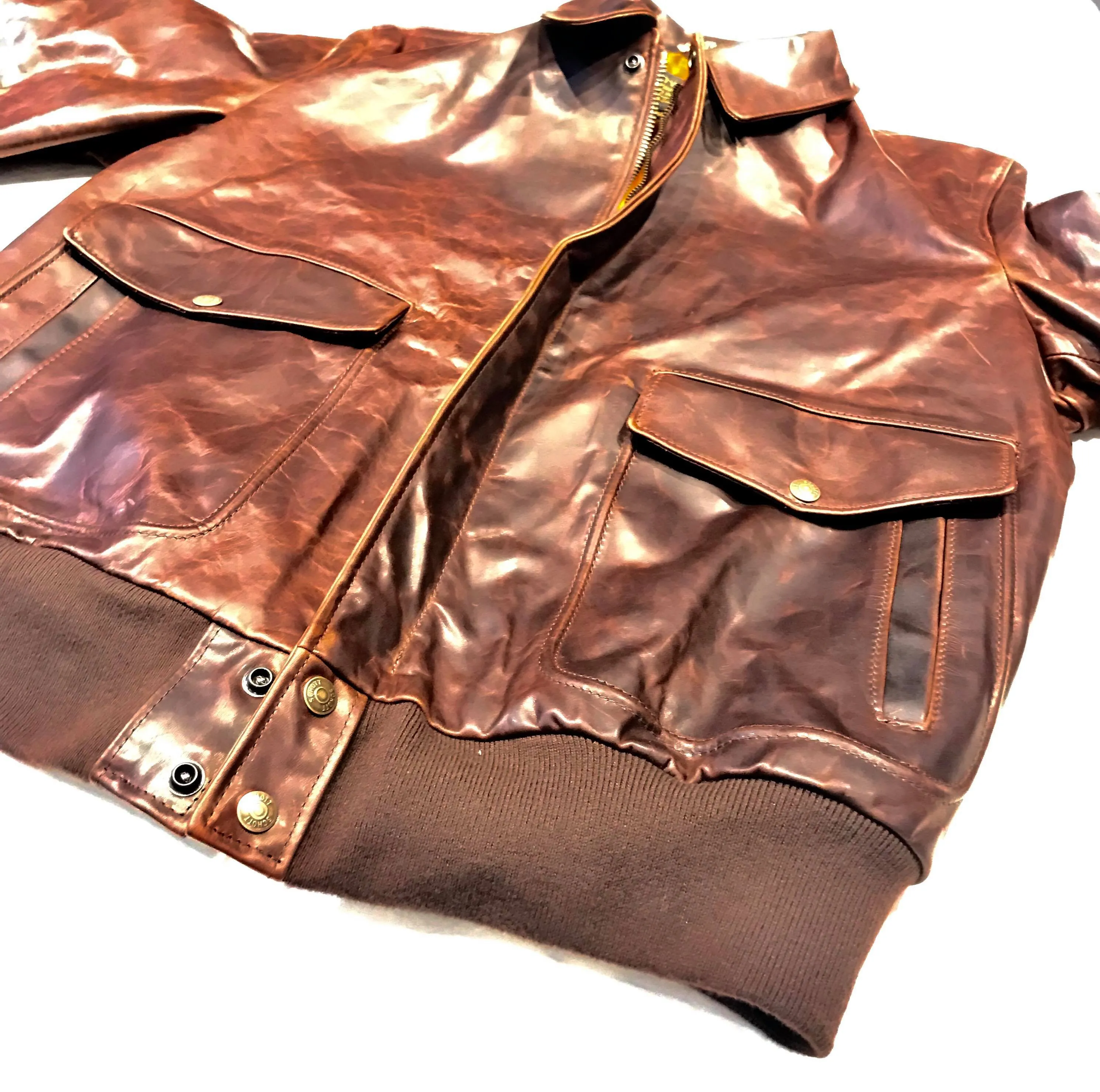 Schott NYC Men's Double Pocket Cowhide Leather Jacket