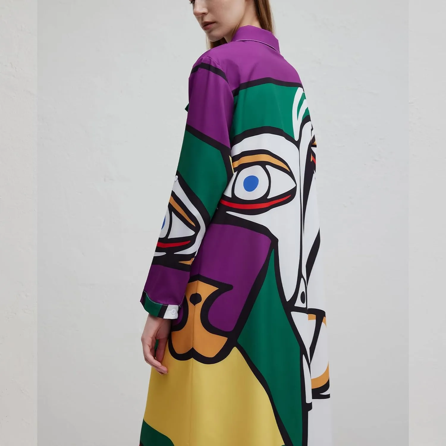 Shirt Long Dress Button Down Up Dress for Women Casual Long Sleeve Maxi Spring Summer Dresses with Sleeve Tab Pocket Collar