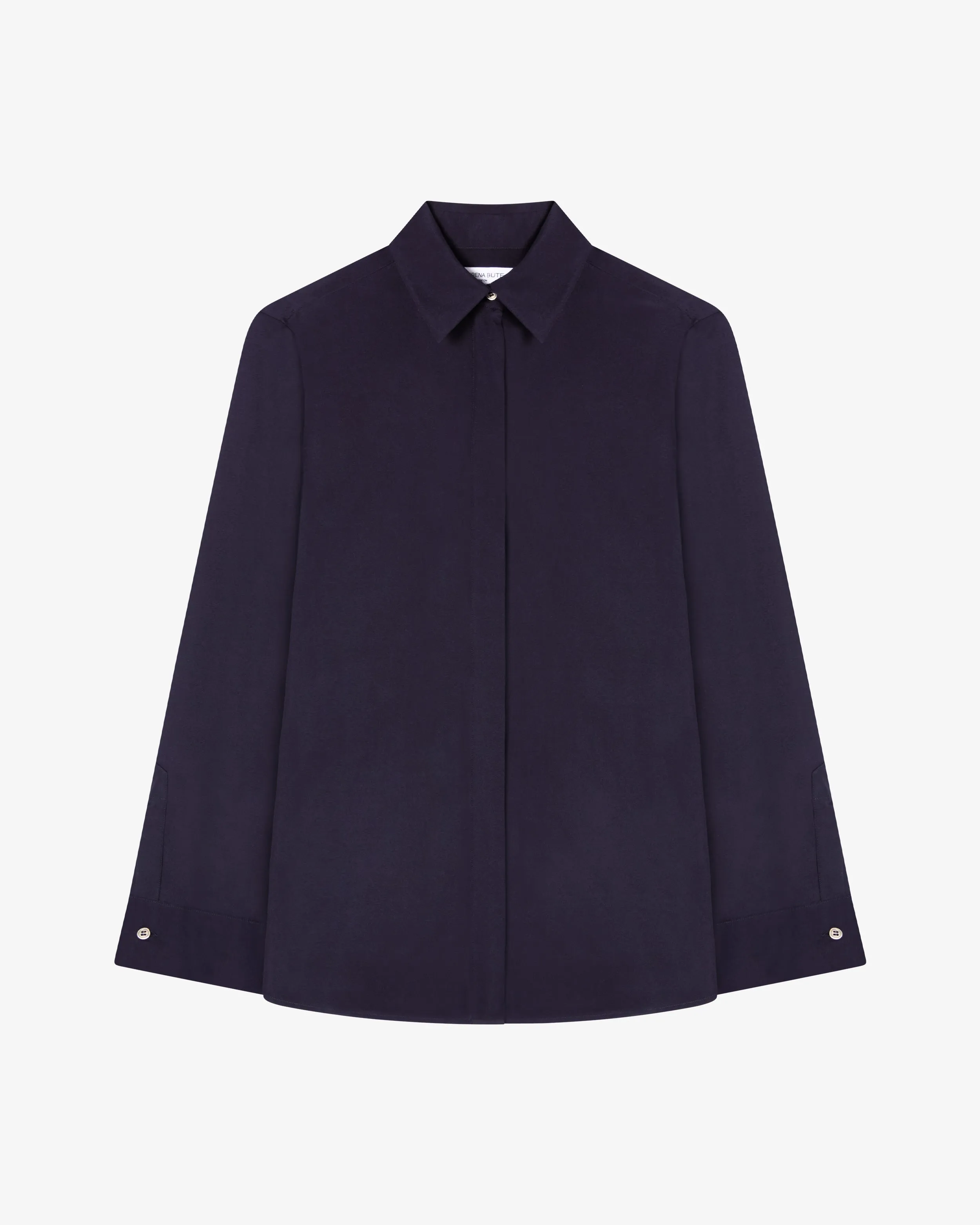 Silk Cape Sleeve Shirt - Midnight Navy